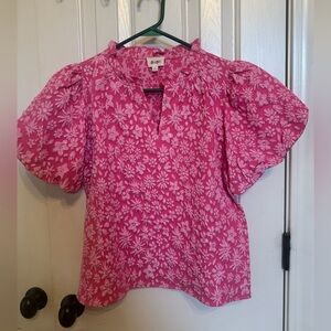 BiBi Fuchsia Floral Blouse